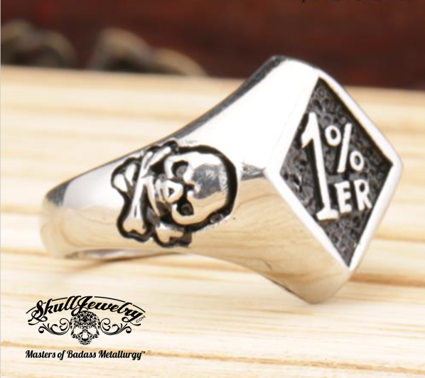1%ER Biker Skull Ring (#301)
