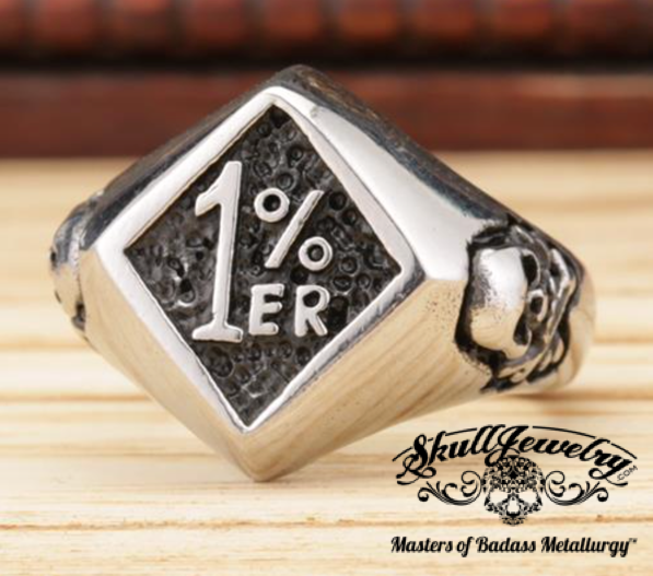 1%ER Biker Skull Ring (#301)